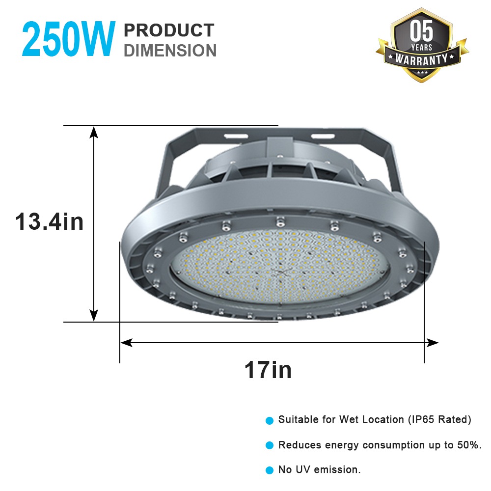 High Bay Explosion Proof LED Light 250W 5000K AC100 277V with UL