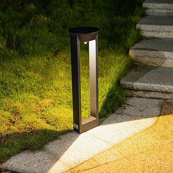 Solar Bollard Pathway Lights 5W 3000K with Sand Black BBIER